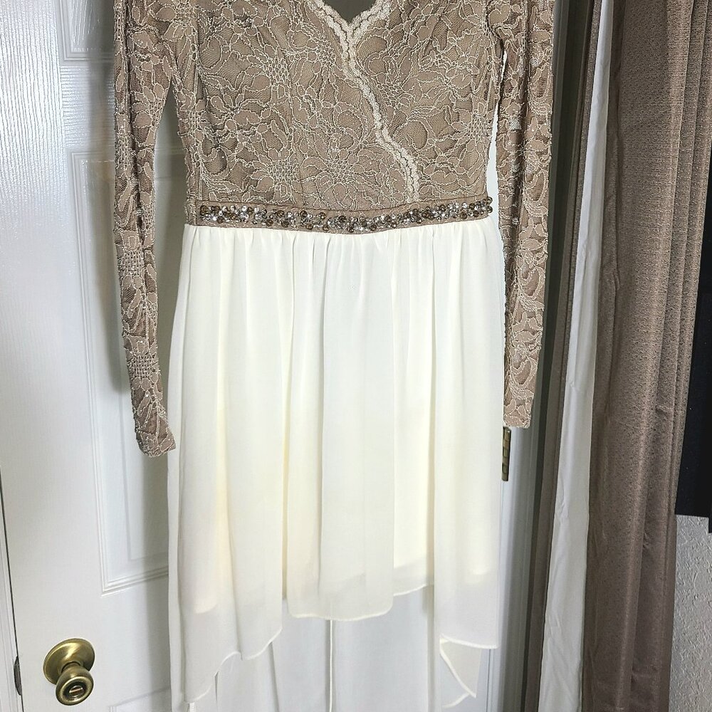Gold/white high-low dress Size 1